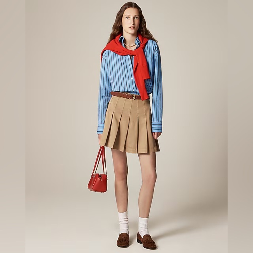 NWT J. Crew Women’s Size 8 Pleated Mini Skirt in Chino ($168 Retail)
